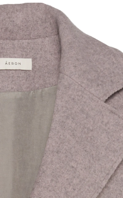 Shop Aeron Henrietta Wide Lapel Wool Coat In Purple