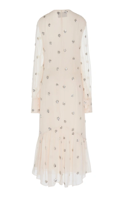 Shop Alexis Roksana Embroidered Georgette Wrap Dress In Pink