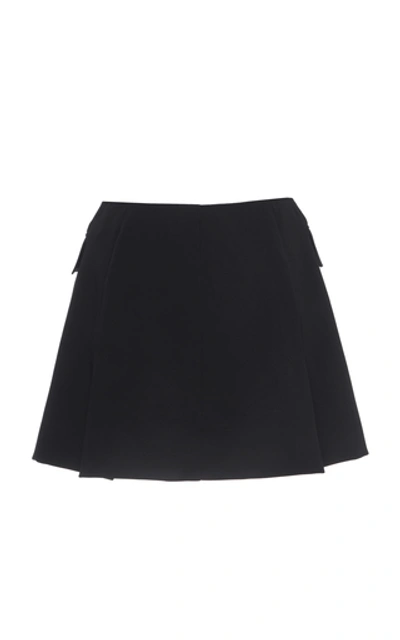 Shop Dolce & Gabbana Button-detailed Wool-blend Mini Skirt In Black