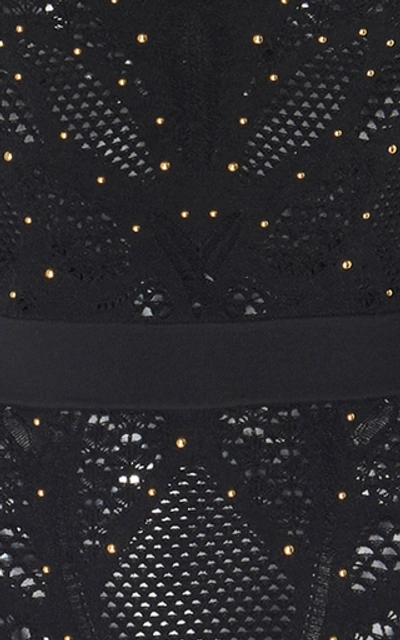 Shop Zuhair Murad Pamplona Embellished Open-knit Dress In Black