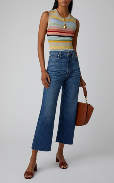 Shop Slvrlake Denim Grace Cropped Stretch Wide-leg Jeans In Light Wash