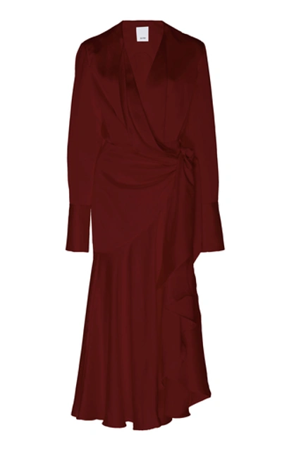 Shop Acler Loftin Draped Wrap Dress In Red