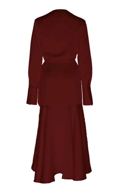 Shop Acler Loftin Draped Wrap Dress In Red