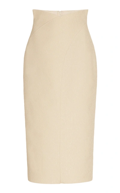 Shop Acler Wattle Wool-blend Pencil Skirt In White