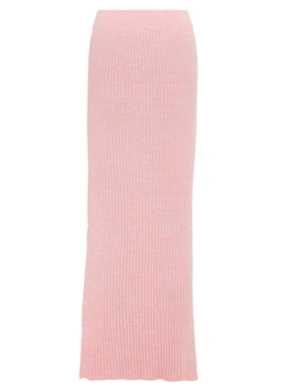 Shop Anna Quan Ruby Ribbed Cotton Maxi Skirt In Pink