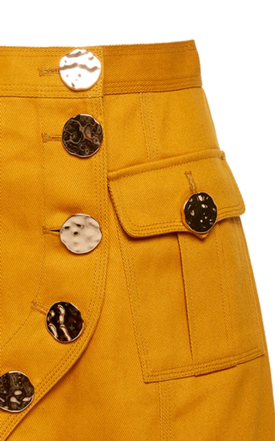 Shop Acler Etchells Denim Skirt In Gold