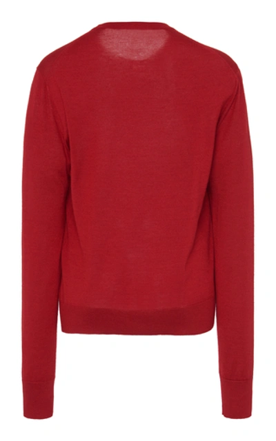 Shop Dolce & Gabbana Cashmere-blend Crewneck Sweater In Red