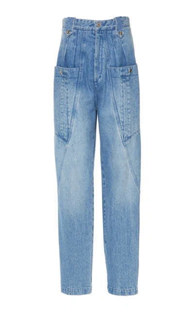 Shop Isabel Marant Kerris High-rise Tapered Jeans In Light Wash