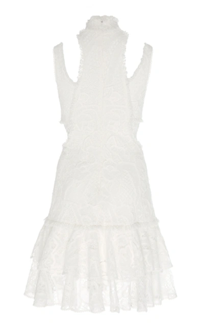 Shop Alexis Kirsi Beaded Lace Mini Dress In White