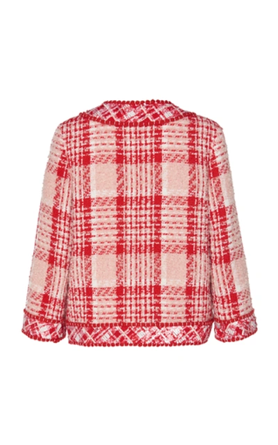 Shop Andrew Gn Checked Tweed Jacket In Red