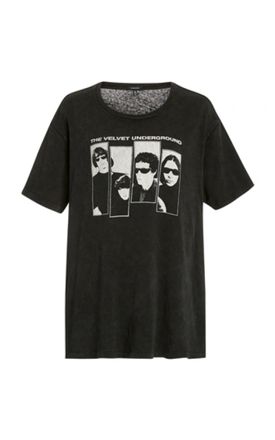 Shop R13 Velvet Underground Oversized Boy Tee In Black