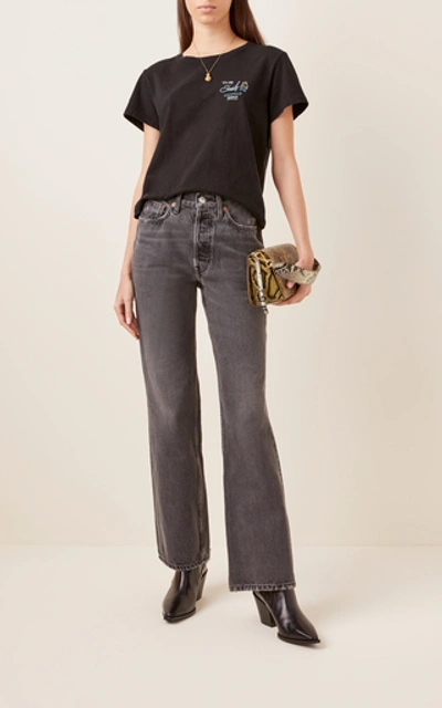 Shop Re/done 70s High-rise Bootcut Jeans In Black