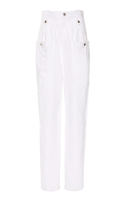 Shop Isabel Marant Kerris High-rise Tapered Jeans In White