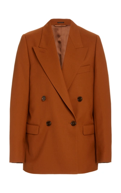 Shop Acne Studios Janny Twill Double-breasted Blazer In Brown