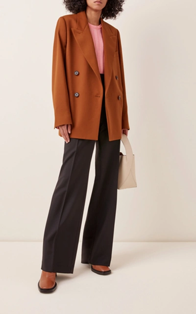 Shop Acne Studios Janny Twill Double-breasted Blazer In Brown