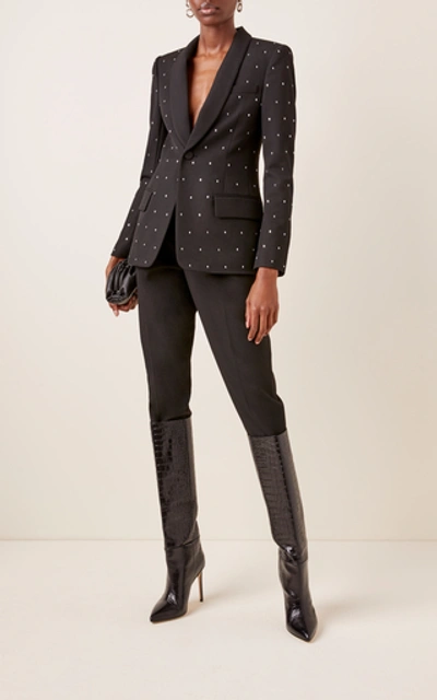 Shop A.l.c Oren Embellished Crepe Blazer In Black