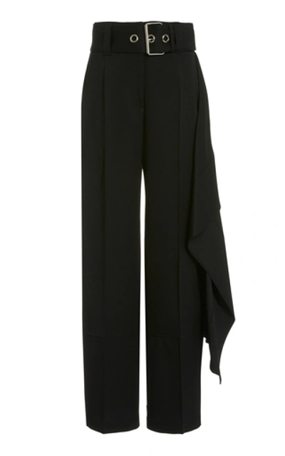 Shop Jw Anderson Full Length Handkerchief Belted Trousers In Black