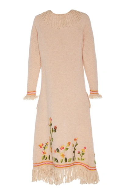 Shop Loveshackfancy Valencia Floral Embroidered Duster In Neutral
