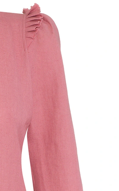 Shop Anna Mason Agnes Cotton Midi Shirt Dress In Pink