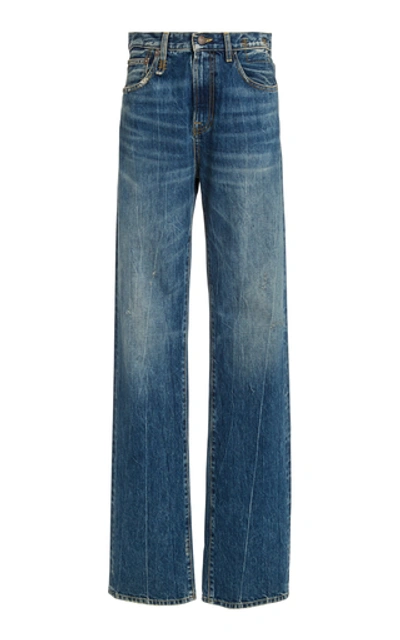 Shop R13 Colleen High-rise Flared Jeans In Medium Wash