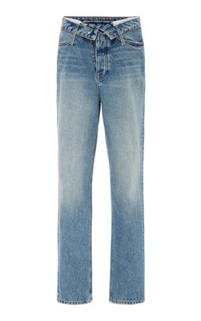 Shop Alexander Wang Cult Flip Cropped Mid-rise Jeans In Light Wash