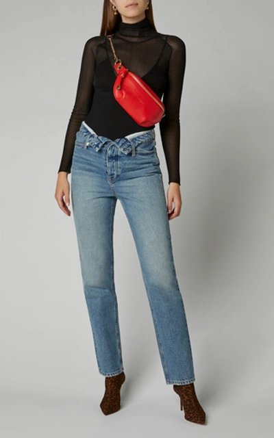 Shop Alexander Wang Cult Flip Cropped Mid-rise Jeans In Light Wash