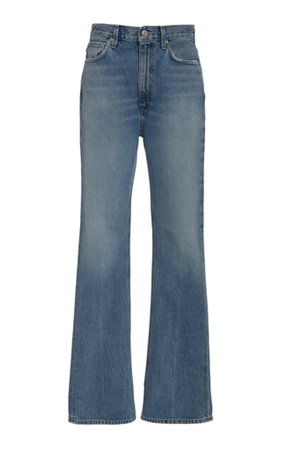 Shop Agolde Vintage Flare High-rise Jeans In Dark Wash