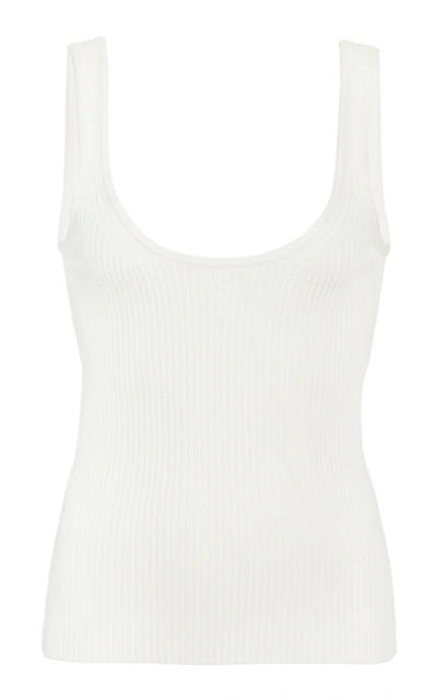 Shop Zimmermann Women's Wavelength Ribbed-knit Tank Top In White