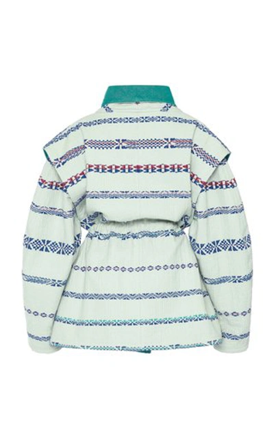 Shop Isabel Marant Belia Belted Printed Cotton-blend Coat In Stripe