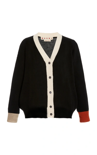 Shop Marni Multi-color Cashmere Cardigan In Black