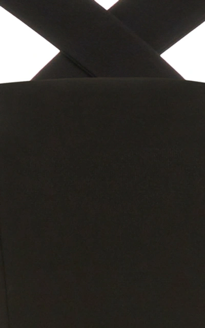 Shop Dolce & Gabbana Tie-detailed Stretch-jersey Midi Dress In Black