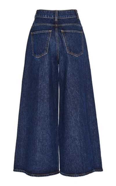 Shop Khaite Darcy Rigid Mid-rise Wide-leg Jeans In Medium Wash