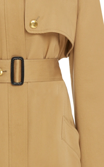 Shop Givenchy Striped Cotton-gabardine Trench Coat In Neutral