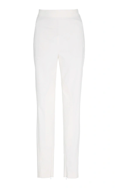 Shop Akris Ducheese Knit High-waist Pants In White