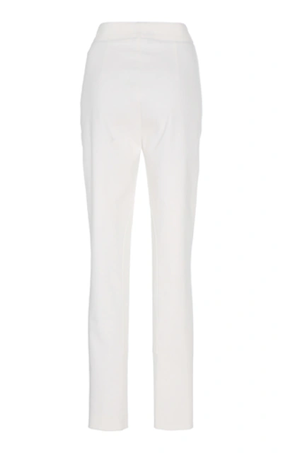 Shop Akris Ducheese Knit High-waist Pants In White