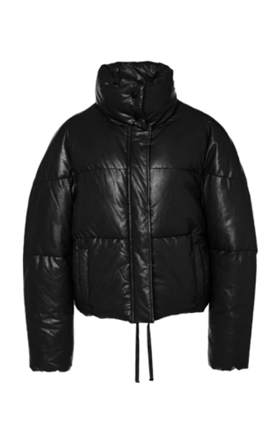 Shop Apparis Camila Vegan Leather Short Coat In Black