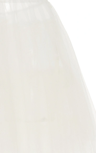Shop Simone Rocha Lace-trimmed Organza Midi Skirt In White