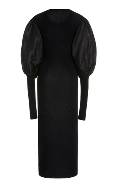 Shop Totême Vignola Stretch-knit Midi Dress In Black