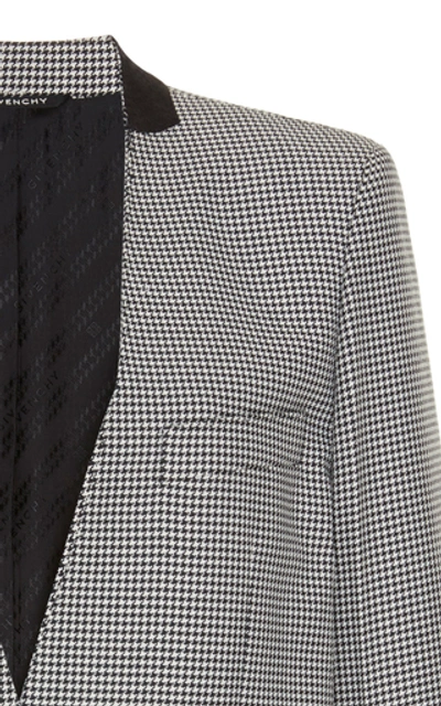 Shop Givenchy Collarless Gingham Blazer In Print