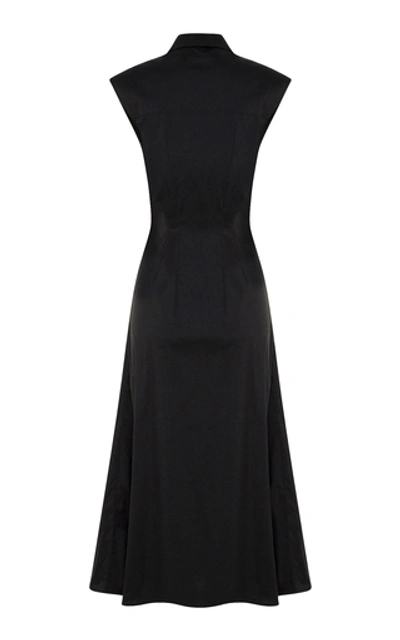 Shop Anna Quan Alora Cotton Midi Dress In Black