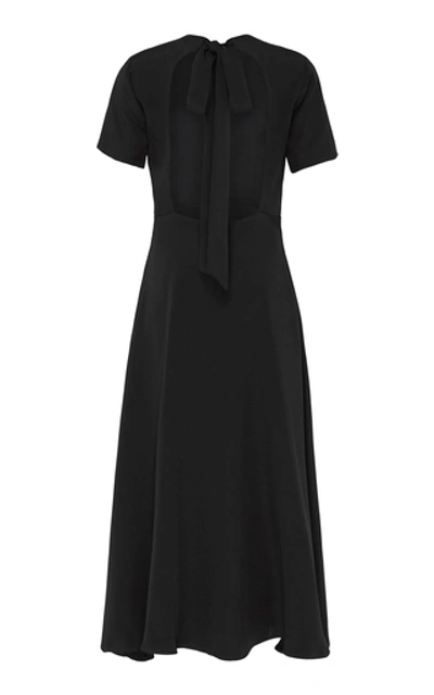 Shop Macgraw Bow Tie Silk Faille Dress In Black