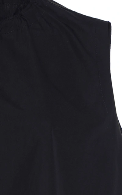 Shop Marni Drawstring Neck Cotton Shirt In Black