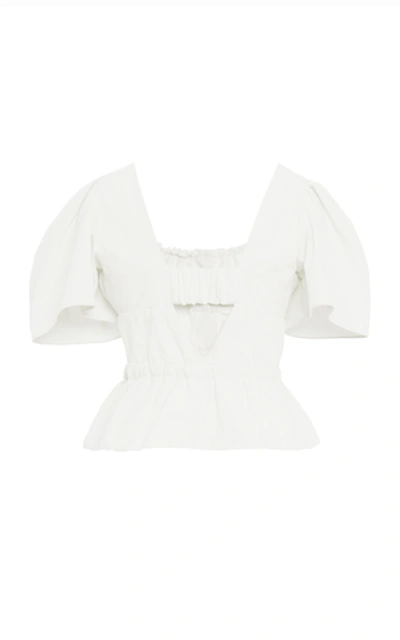 Shop Ciao Lucia Ezio Cotton-poplin Top In White