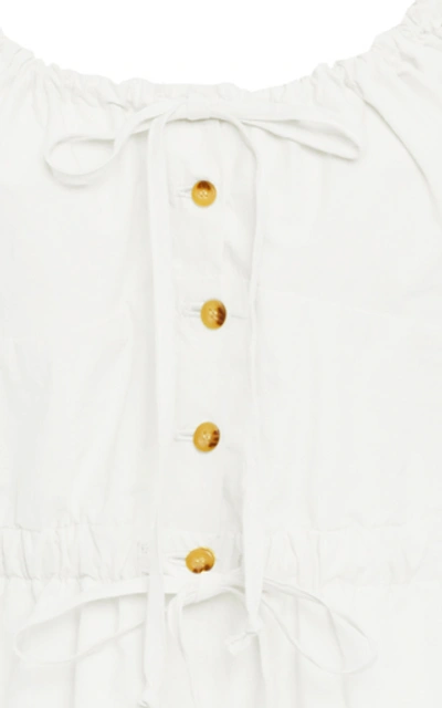 Shop Ciao Lucia Ezio Cotton-poplin Top In White