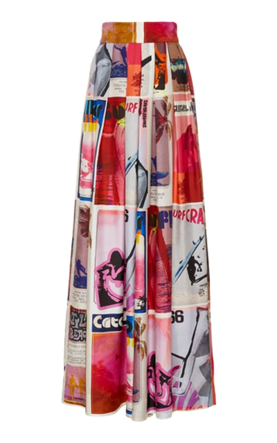 Shop Zimmermann Wavelength Printed Wide-leg Silk Pants In Pink