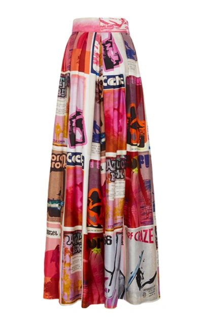 Shop Zimmermann Wavelength Printed Wide-leg Silk Pants In Pink