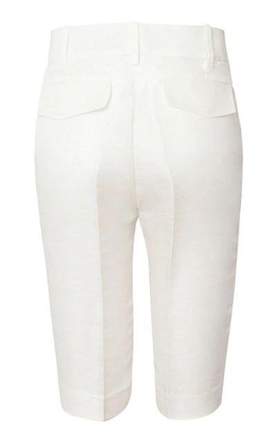 Shop Alejandra Alonso Rojas Linen-blend Shorts In White