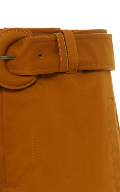 Shop Proenza Schouler White Label Cotton Belted Cargo Pants In Brown