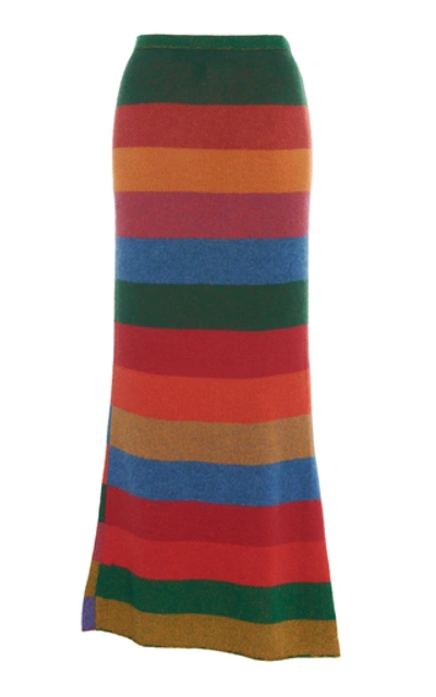 Shop The Elder Statesman Super Duper Cashmere Wrap Maxi Skirt In Multi