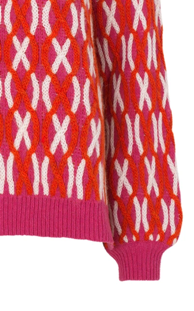 Shop Stine Goya Anders Cross Knit Sweater In Pink